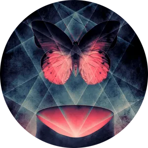 Surreal Butterfly Geometric Abstract PNG image