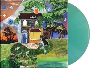 Surreal Collage Vinyl Record PNG