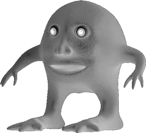 Surreal Creature Gray Background PNG image