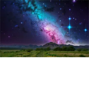 Surreal Galaxy Stars Landscape PNG 06252024