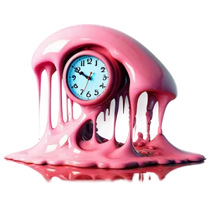 Surreal Melting Clock Landscape Png 6 PNG image