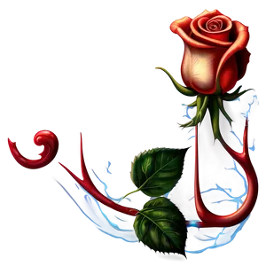 Surreal Rose Tattoo Blueprint PNG Lmv