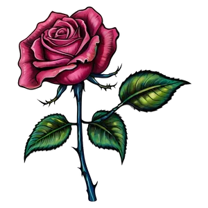 Surreal Rose Tattoo Blueprint Png Sut42 PNG image