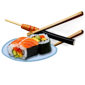 Sushi And Chopsticks PNG 05212024