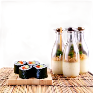 Sushi On Bamboo Mat PNG 05212024