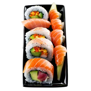 Sushi On Ceramic Plate PNG 05212024