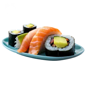 Sushi On Ceramic Plate PNG Hyo80