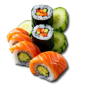Sushi Roll With Cucumber PNG Htp65