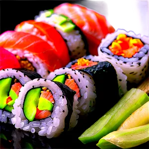 Sushi Sampler Platter Png 05212024 PNG image