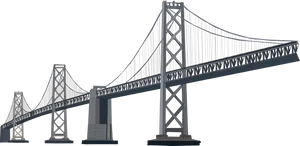 Suspension Bridge Vector Illustration PNG image