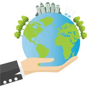 Sustainable Earthin Hand PNG image