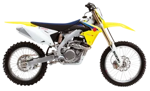 Suzuki Motocross Bike Isolated PNG image