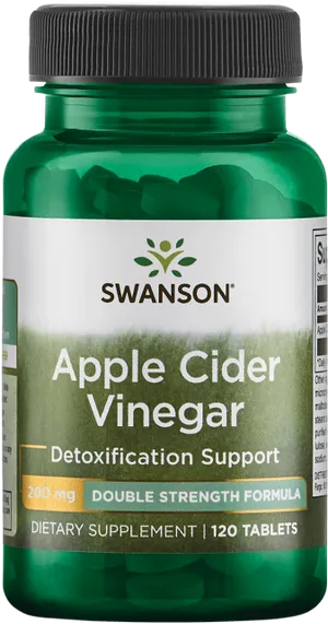 Swanson Apple Cider Vinegar Supplement Bottle PNG image