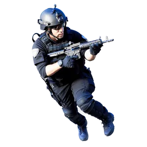 Swat Officer In Action PNG 9