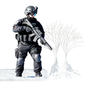 Swat Team In Winter Operations Png 80 PNG image