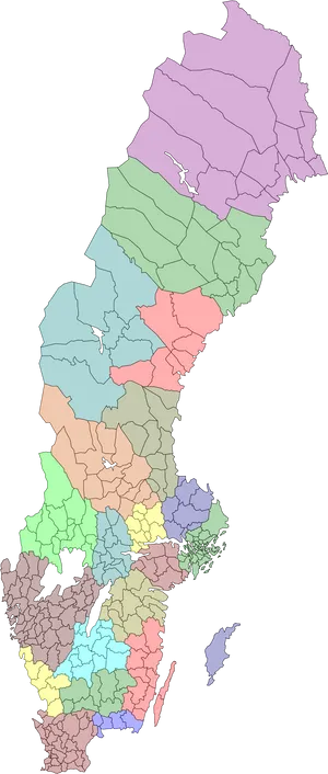 Sweden Administrative Divisions Map PNG image