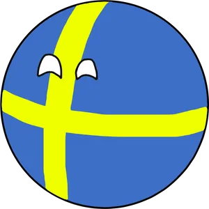 Sweden Flag Circle Character Illustration PNG image