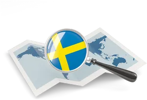 Sweden Flag Magnifying Glass Map PNG image