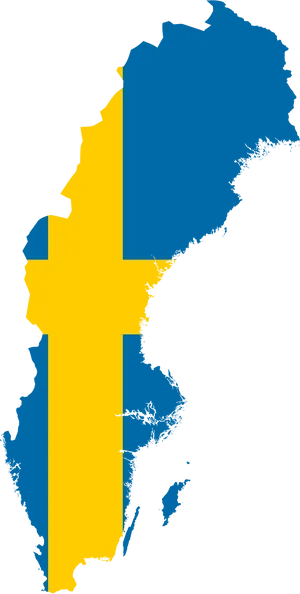 Sweden Map Outlinewith Flag PNG image