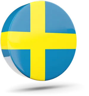 Swedish Flag Badge3 D Render PNG image