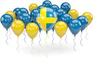 Swedish Flag Themed Balloons PNG image