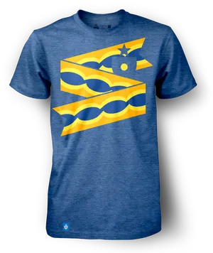 Swedish Flag Waves T Shirt Design PNG