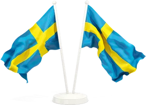 Swedish Flags Waving PNG image