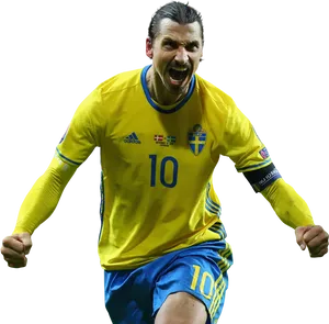Swedish Footballer Celebration PNG image