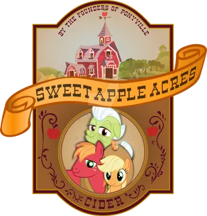 Sweet Apple Acres Cider Label PNG image