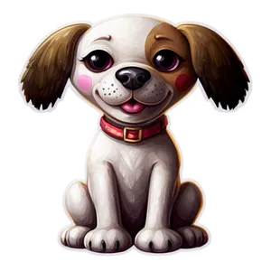 Sweet Kawaii Dog Illustration Png 06292024 PNG image