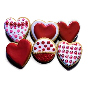 Sweet Valentine's Day Heart Cookies PNG 06202024