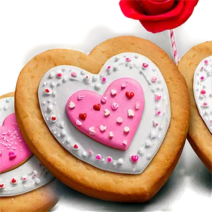 Sweet Valentine's Day Heart Cookies Png 73 PNG image