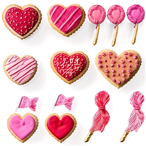 Sweet Valentine's Day Heart Cookies PNG Nol67 PNG