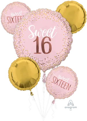 Sweet16 Celebration Balloons PNG image