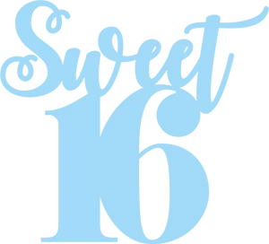Sweet16 Cursive Text Logo PNG image