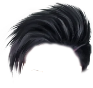 Swept Back Dark Hair Artistic Representation PNG image