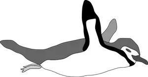 Swimming Penguin Vector Illustration