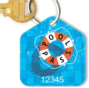 Swimming Pool Pass Keychain Graphic PNG image
