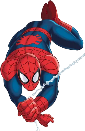 Swinging Spiderman Clipart PNG image