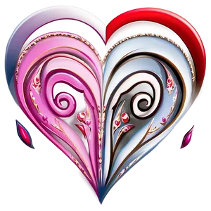 Swirling Heart Clipart Pattern PNG Qnk