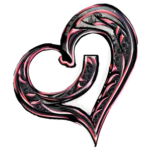 Swirling Heart Tattoo PNG A