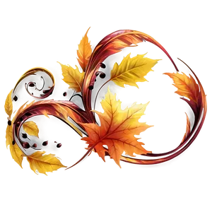 Swirling Leaves Autumn PNG 06132024