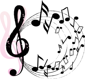 Swirling Music Notes Graphic PNG image