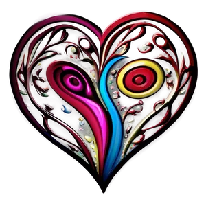 Swirly Heart Design PNG Uxh84 PNG