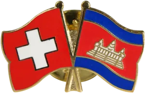 Swiss Cambodian Friendship Pin PNG image