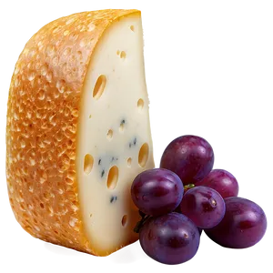 Swiss Cheese With Grapes PNG 06132024 PNG