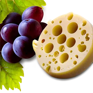 Swiss Cheese With Grapes PNG Bbu3 PNG