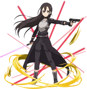 Sword Art Online Anime Character Action Pose PNG image