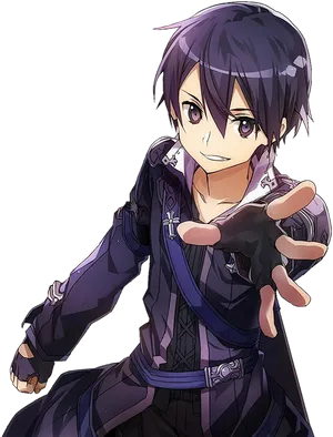 Sword Art Online Anime Character Reaching Out PNG image