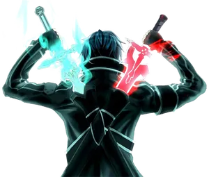 Sword Art Online Dual Wielding Silhouette PNG image